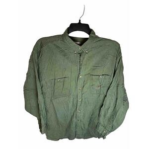 Ducks Unlimited Men's Olive Green Long Sleeve Button Down Expedition‎ Shirt XL